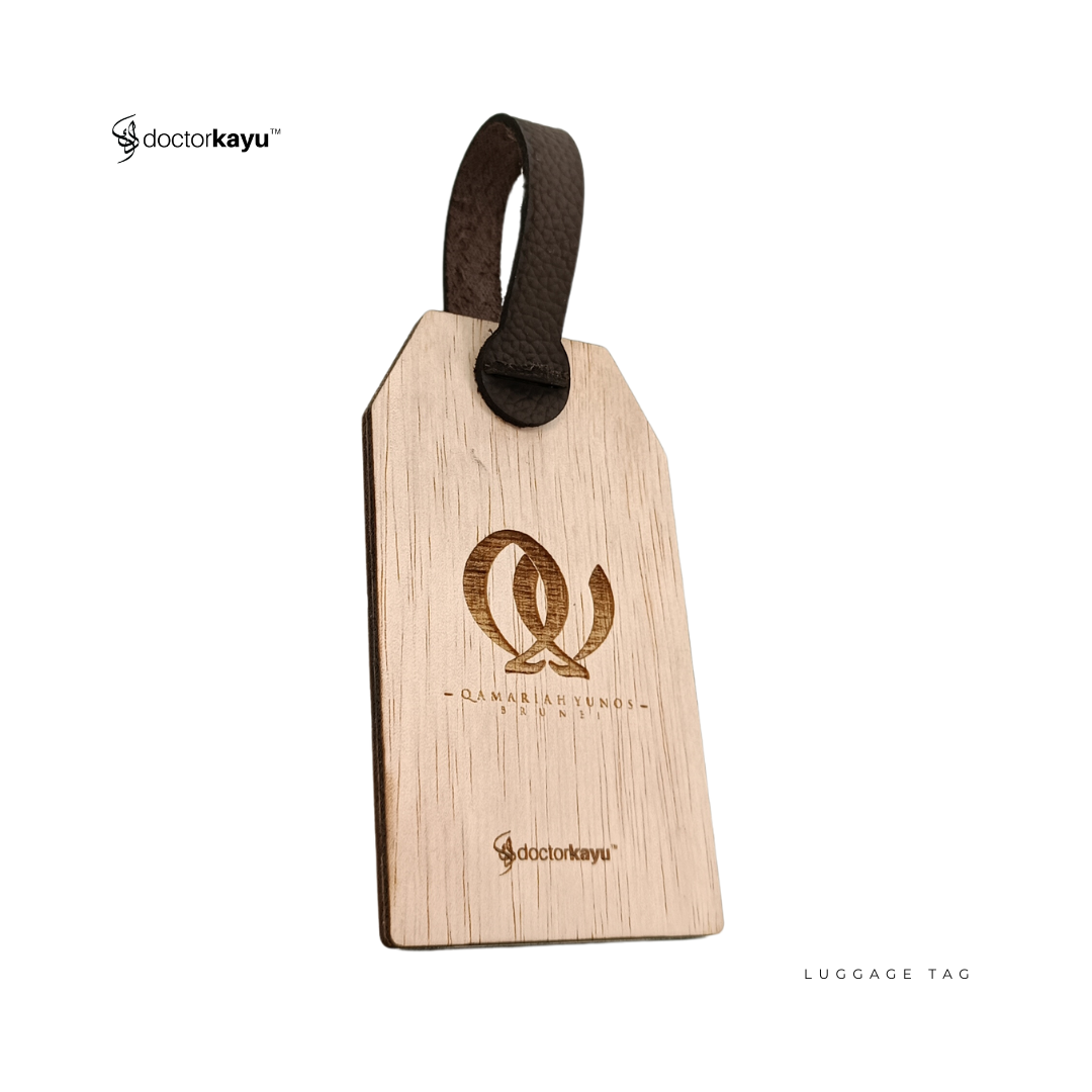 Luggage Tag Wooden 5cm x 10cm by WoozPluz