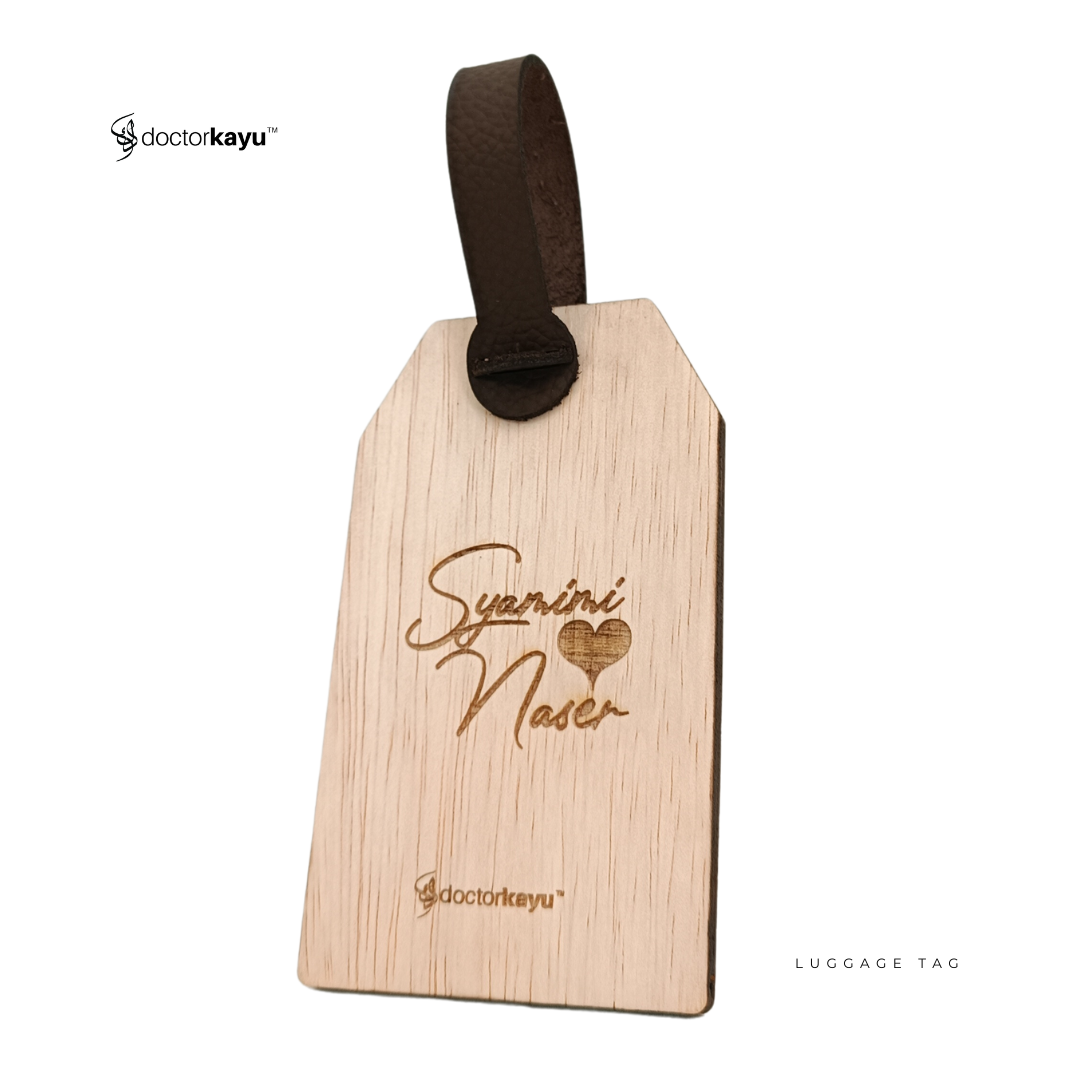 Luggage Tag Wooden 5cm x 10cm by WoozPluz